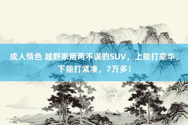 成人情色 越野家用两不误的SUV，上能打豪华，下能打紧凑，7万多！