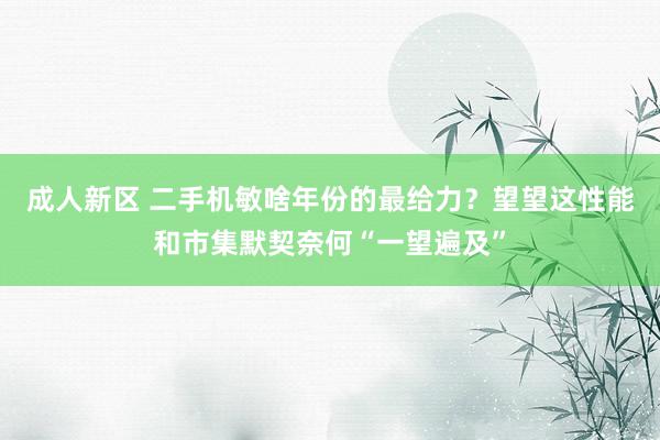 成人新区 二手机敏啥年份的最给力？望望这性能和市集默契奈何“一望遍及”