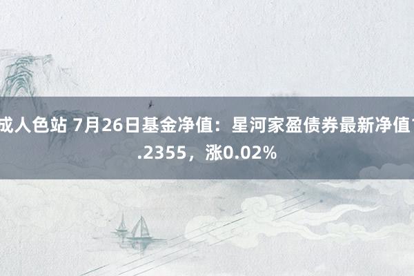 成人色站 7月26日基金净值：星河家盈债券最新净值1.2355，涨0.02%