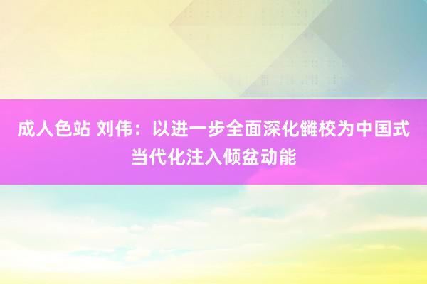 成人色站 刘伟：以进一步全面深化雠校为中国式当代化注入倾盆动能