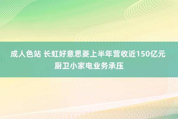 成人色站 长虹好意思菱上半年营收近150亿元 厨卫小家电业务承压