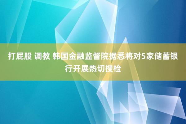 打屁股 调教 韩国金融监督院据悉将对5家储蓄银行开展热切搜检