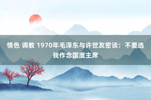 情色 调教 1970年毛泽东与许世友密谈：不要选我作念国度主席