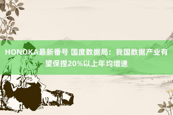 HONOKA最新番号 国度数据局：我国数据产业有望保捏20%以上年均增速