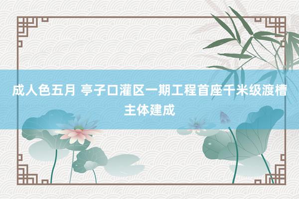 成人色五月 亭子口灌区一期工程首座千米级渡槽主体建成